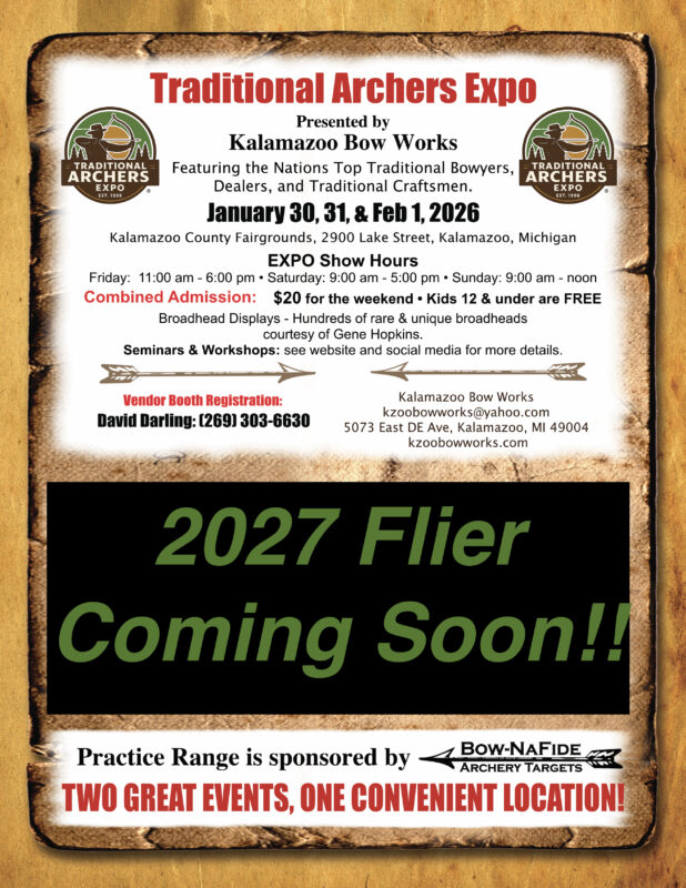 Flyer for Kalamazoo Tradititional Bowhunters Expo